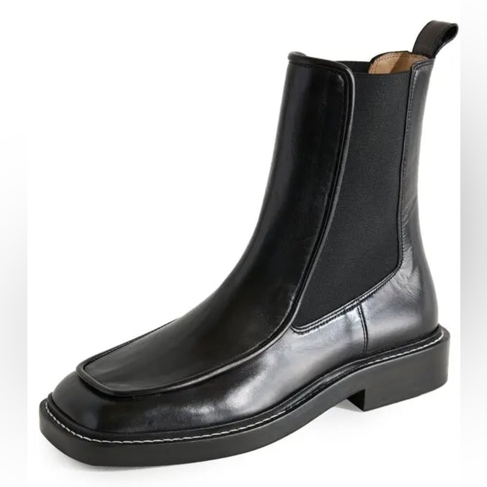 Wandler ‘Lucy’ Black Leather Ankle Boots Size 38